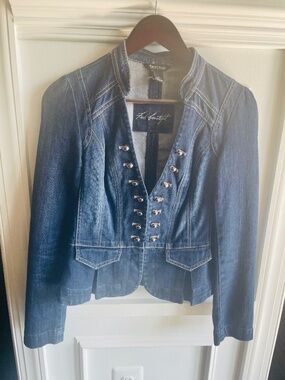 White House Black Market WHBM denim jacket size 0